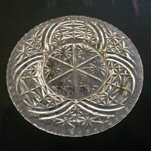 VINTAGE Anchor Hocking Stars & Bars 8.375" Salad/Dessert /Torte Plates ~Lot of 2